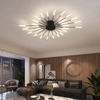 Radial LED Ceiling Light, Metal Rod Design, 24-Inch Fixture