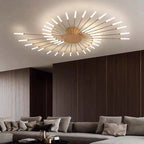 Radial LED Ceiling Light, Metal Rod Design, 24-Inch Fixture