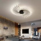Radial LED Ceiling Light, Metal Rod Design, 24-Inch Fixture