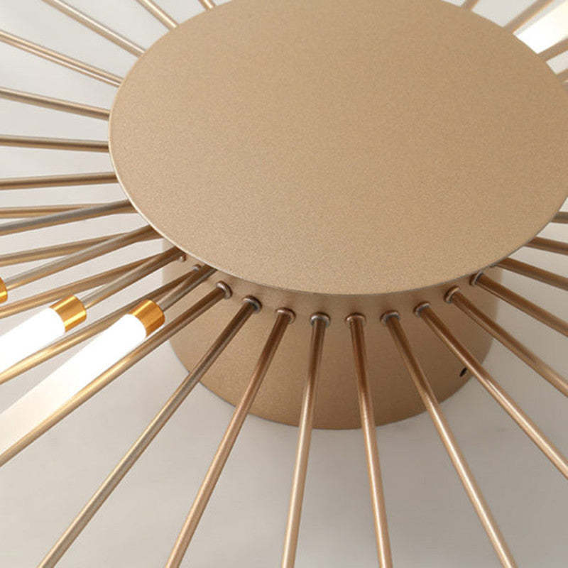 Radial LED Ceiling Light, Metal Rod Design, 24-Inch Fixture