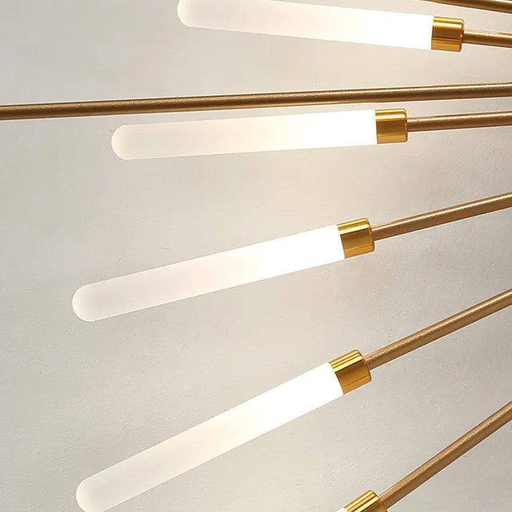 Radial LED Ceiling Light, Metal Rod Design, 24-Inch Fixture