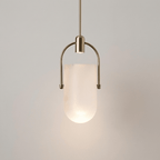 Candeeiro de Teto em Vidro com Cabeça Única Estilo Vela, 24 Polegadas Design Nórdico