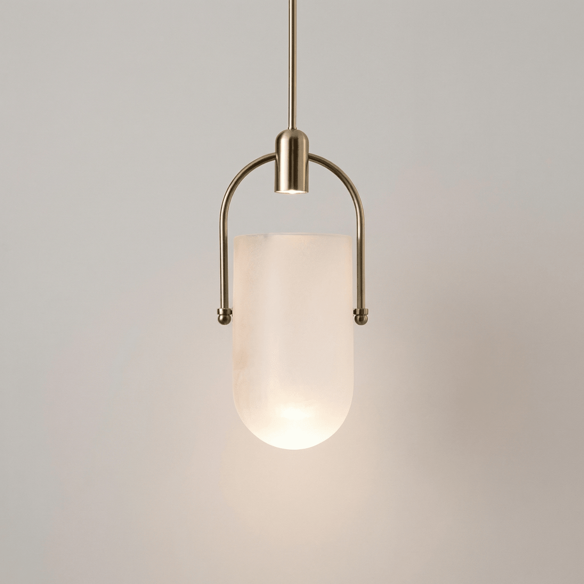 Candeeiro de Teto em Vidro com Cabeça Única Estilo Vela, 24 Polegadas Design Nórdico