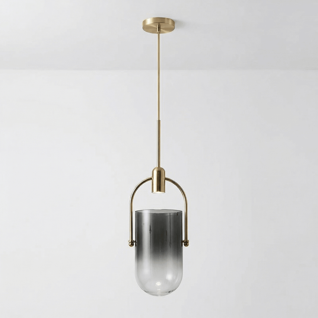 Candeeiro de Teto em Vidro com Cabeça Única Estilo Vela, 24 Polegadas Design Nórdico