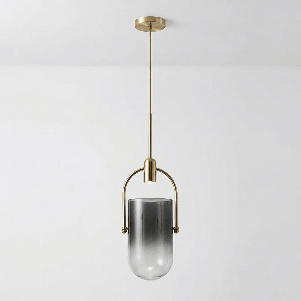 Candeeiro de Teto em Vidro com Cabeça Única Estilo Vela, 24 Polegadas Design Nórdico