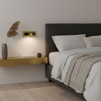 Modern LED bedside reading light lifestyle shot beside a bed