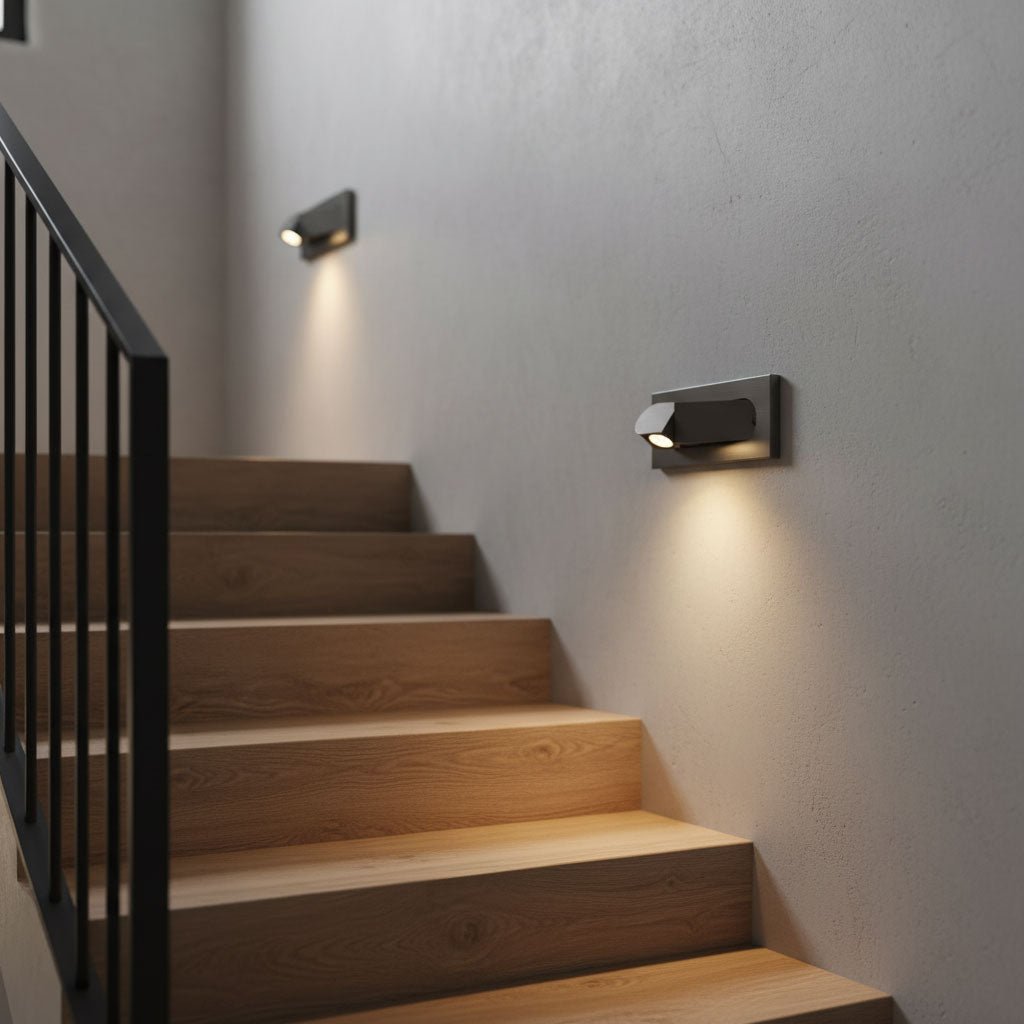 LED bedside reading light shown flush and switched off