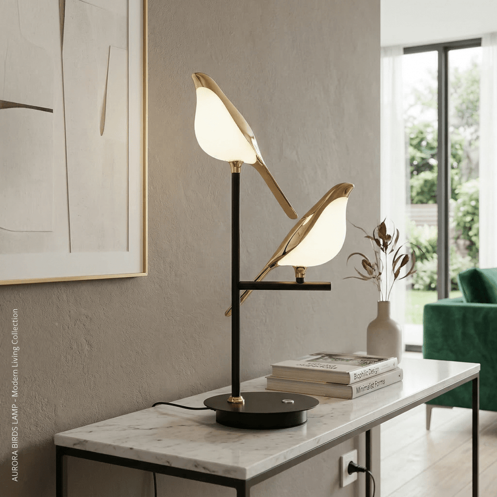 Bird Accent Bordlampe, Jernfod, LED Nordisk Design, 15 Tommer