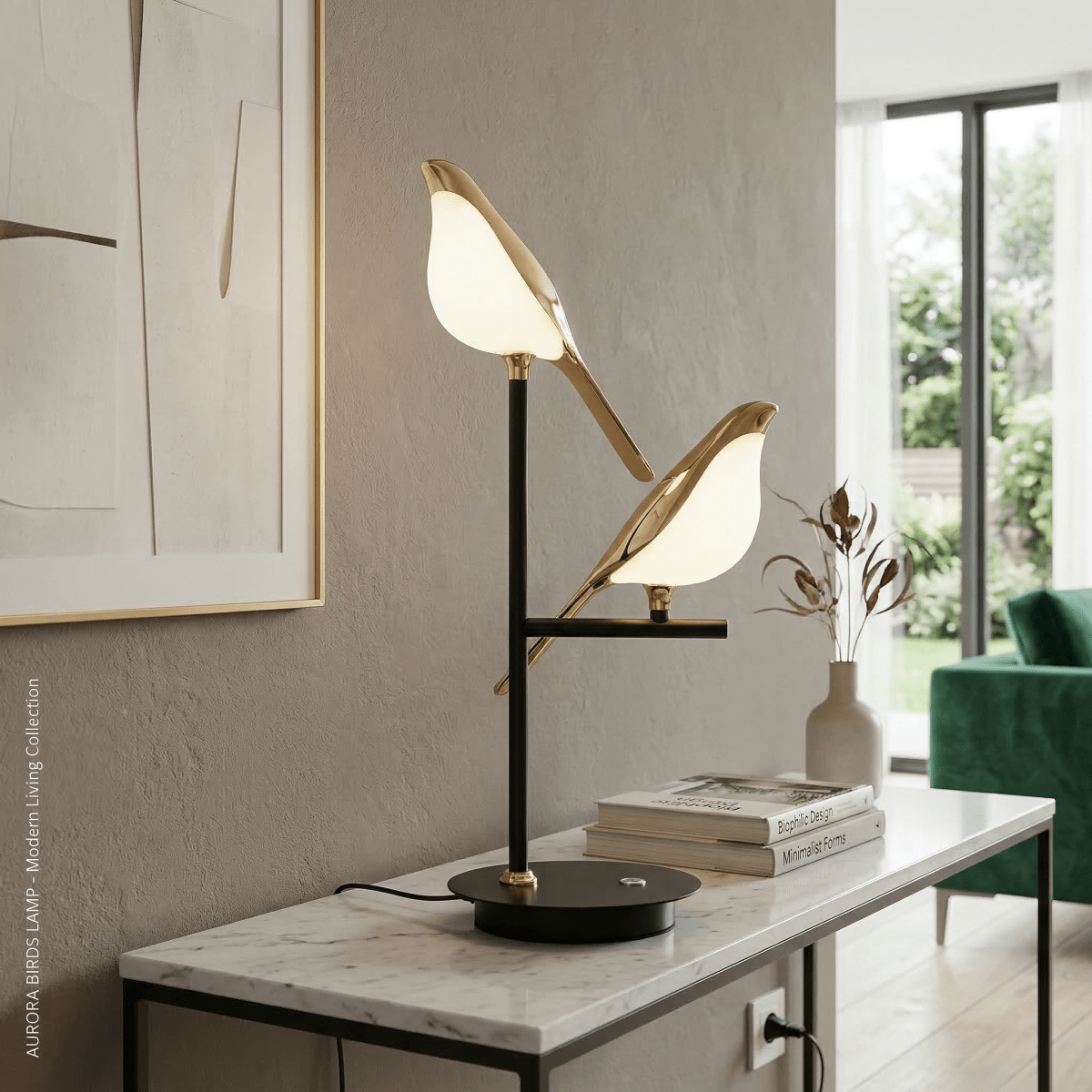 Bird Accent Bordlampe, Jernfod, LED Nordisk Design, 15 Tommer