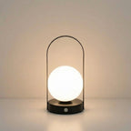 Frosted Globe LED Table Lamp With Metal Frame, 15-Inch Desk Light