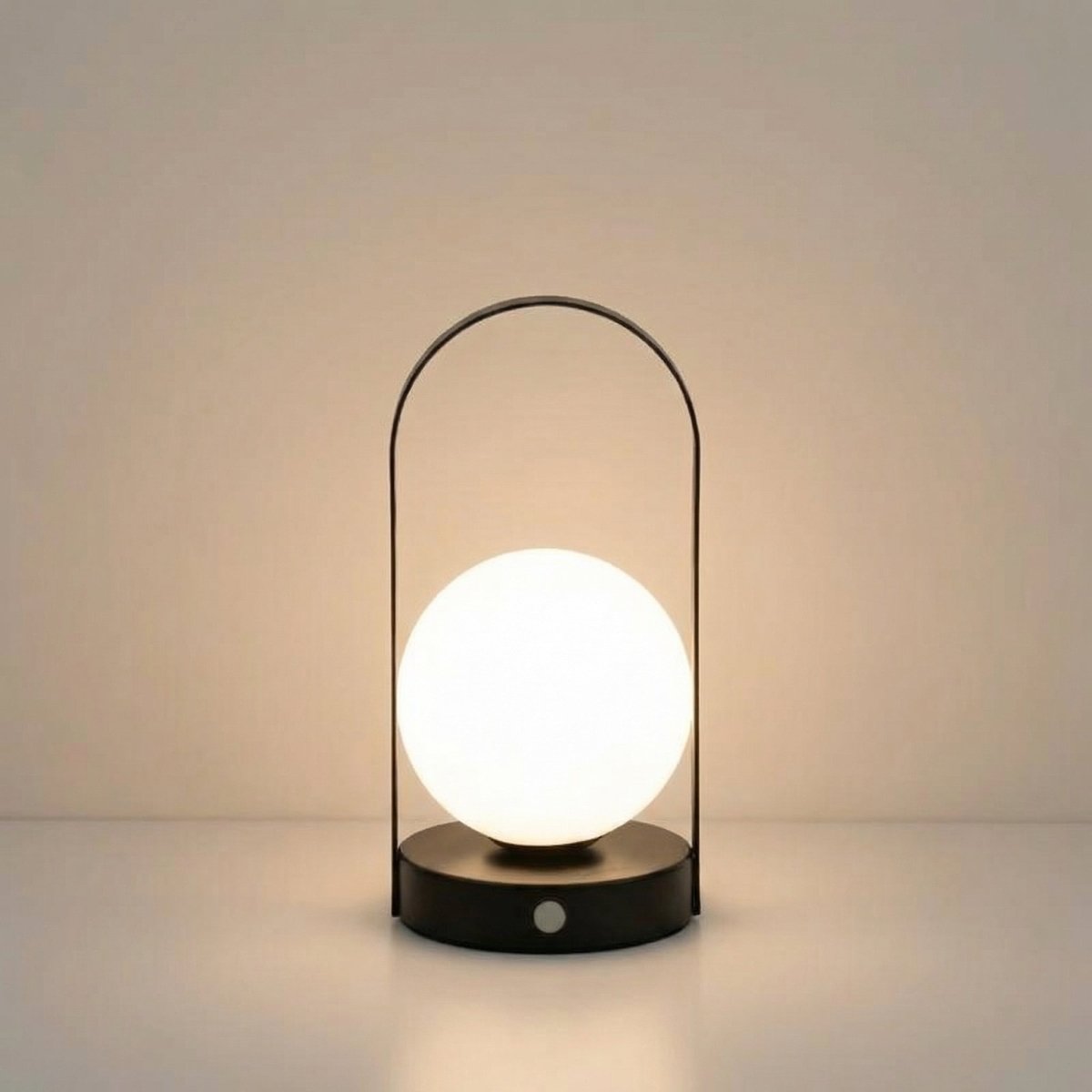 Frosted Globe LED Table Lamp With Metal Frame, 15-Inch Desk Light
