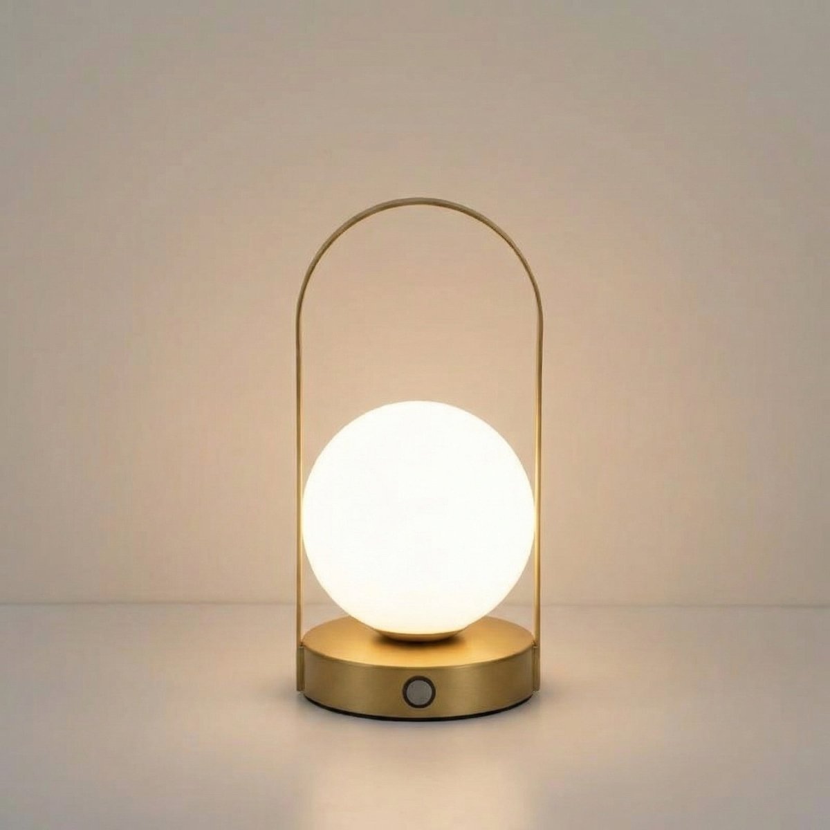 Frosted Globe LED Table Lamp With Metal Frame, 15-Inch Desk Light