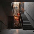 Modern lava pendant light with rose gold molten shade