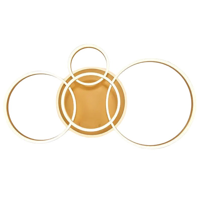 LED Ceiling Light With Interlocking Ring Design, Metal Fixture, 24-Inch Diameter