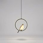 Suspension ovale sculpturale avec lumière LED chaude, hauteur réglable