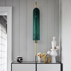 glass wall lamp room scene highlighting the slim metal frame