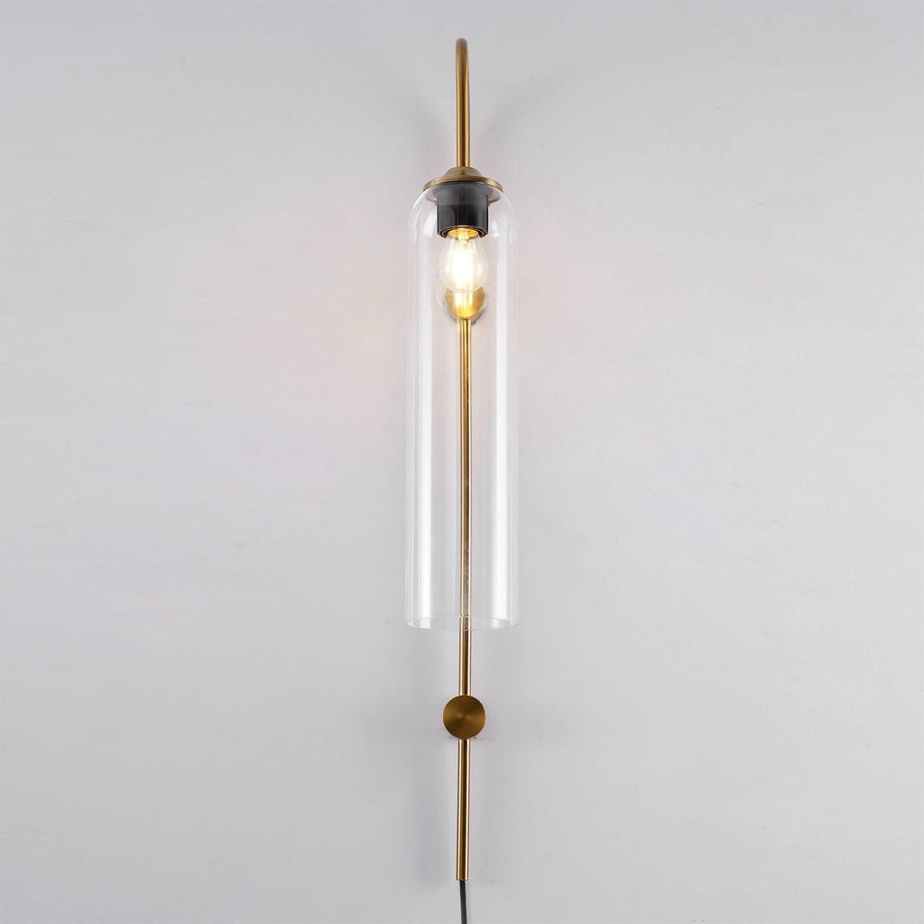 glass wall lamp close lifestyle shot of the frame and lit glass