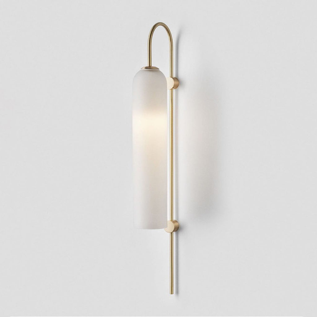 Modern glass wall lamp product view of the full fixture
