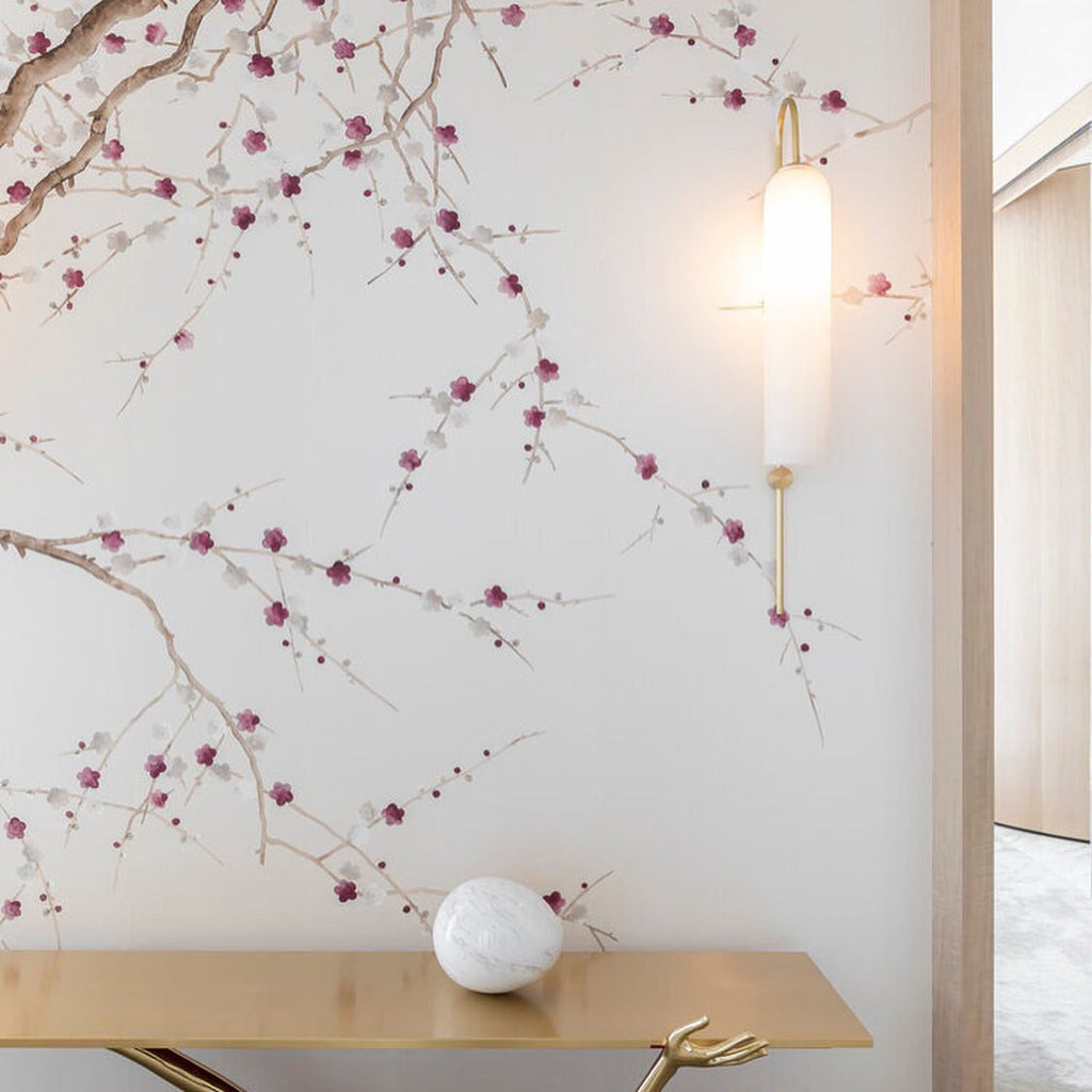 Modern glass wall lamp detail of the disc mounting accent