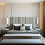 Modern glass wall lamp angled product view