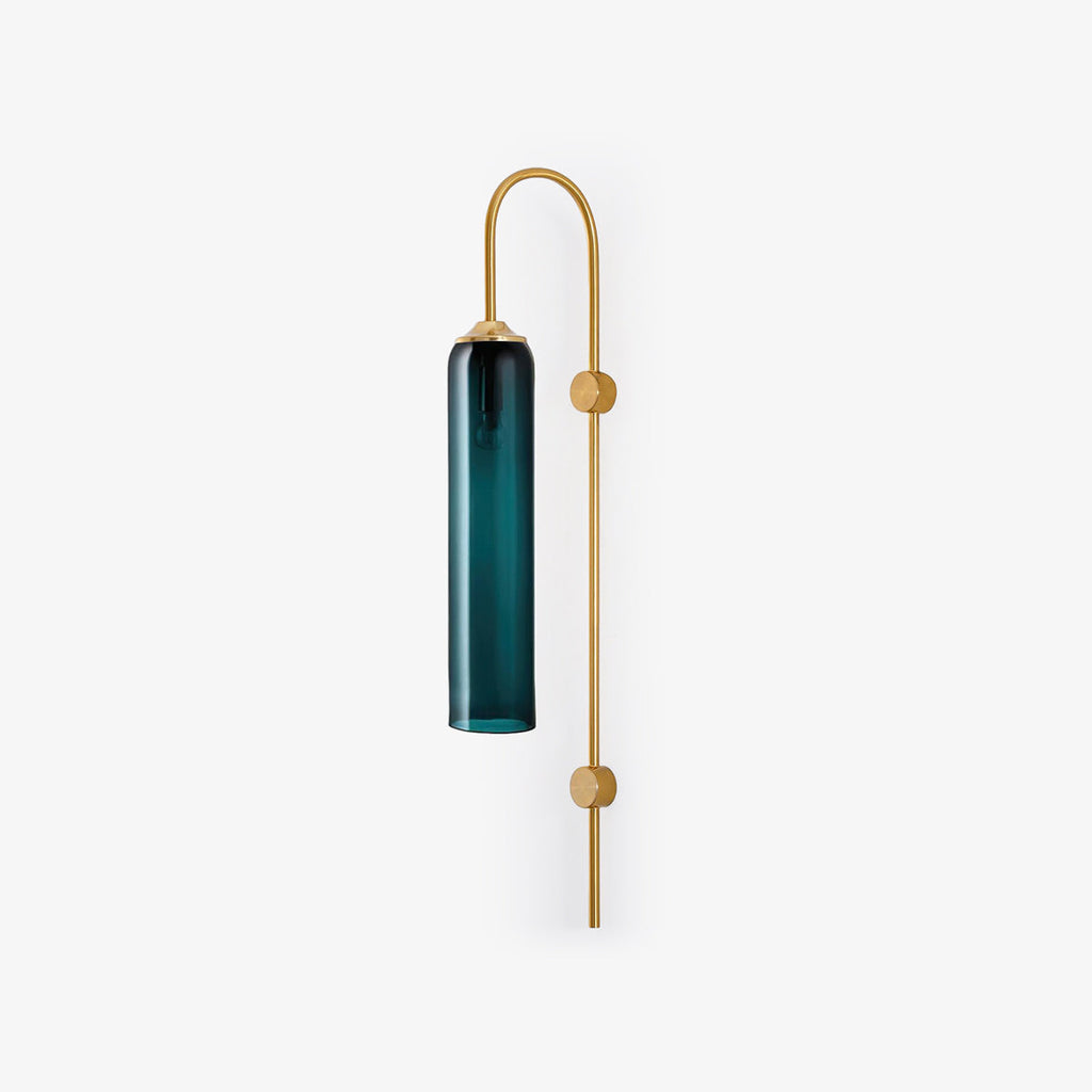 Modern glass wall lamp product detail with cylinder shade