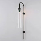 Modern glass wall lamp with warm glow through the glass tube
