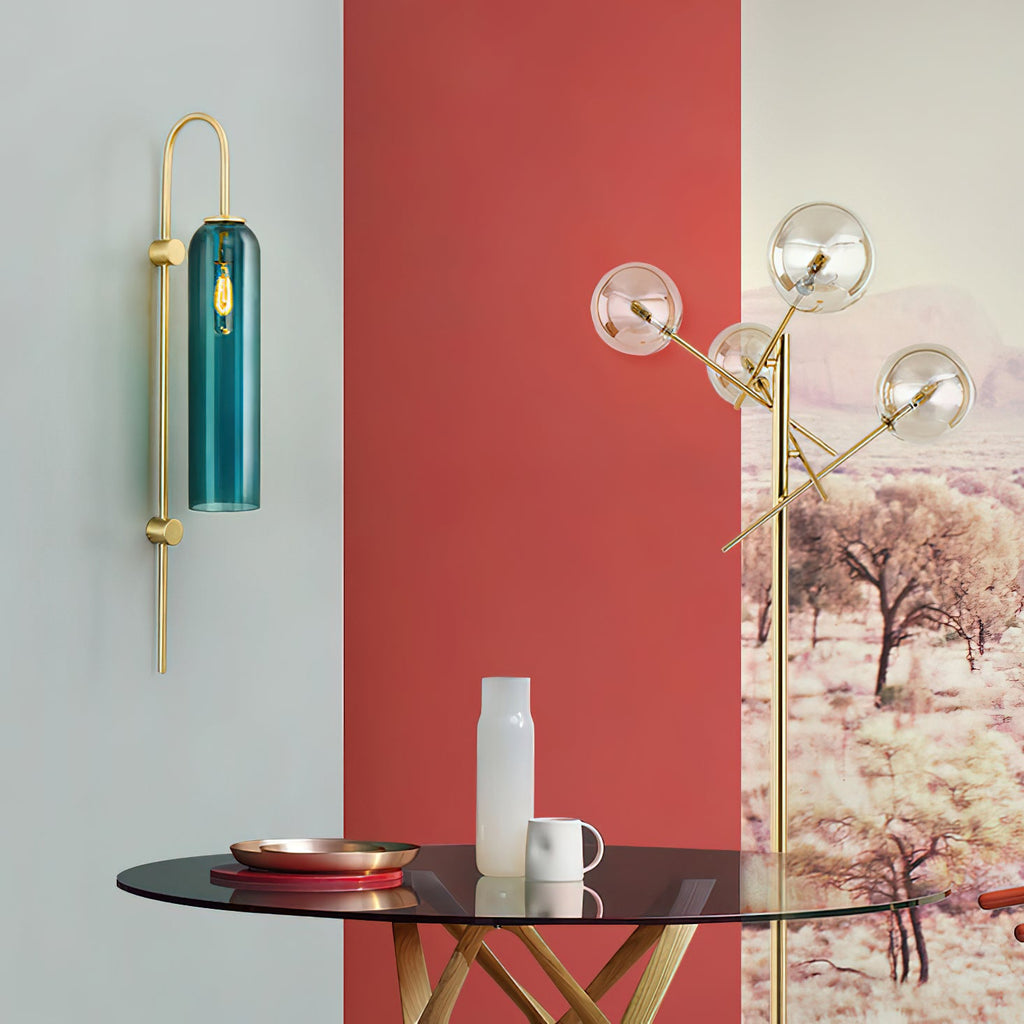 Modern glass wall lamp styled in a contemporary interior