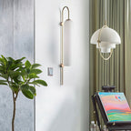Modern glass wall lamp lifestyle shot in a styled interior
