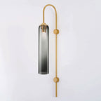 Modern glass wall lamp close-up of the disc mounting accents