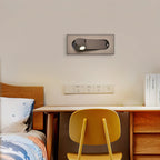 LED bedside reading light shown in a styled bedroom setting