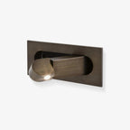 Modern LED bedside reading light styled in a calm bedroom interior