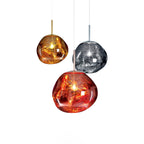 Suspension, abat-jour miroir en PVC lave en fusion, prise secteur, E27