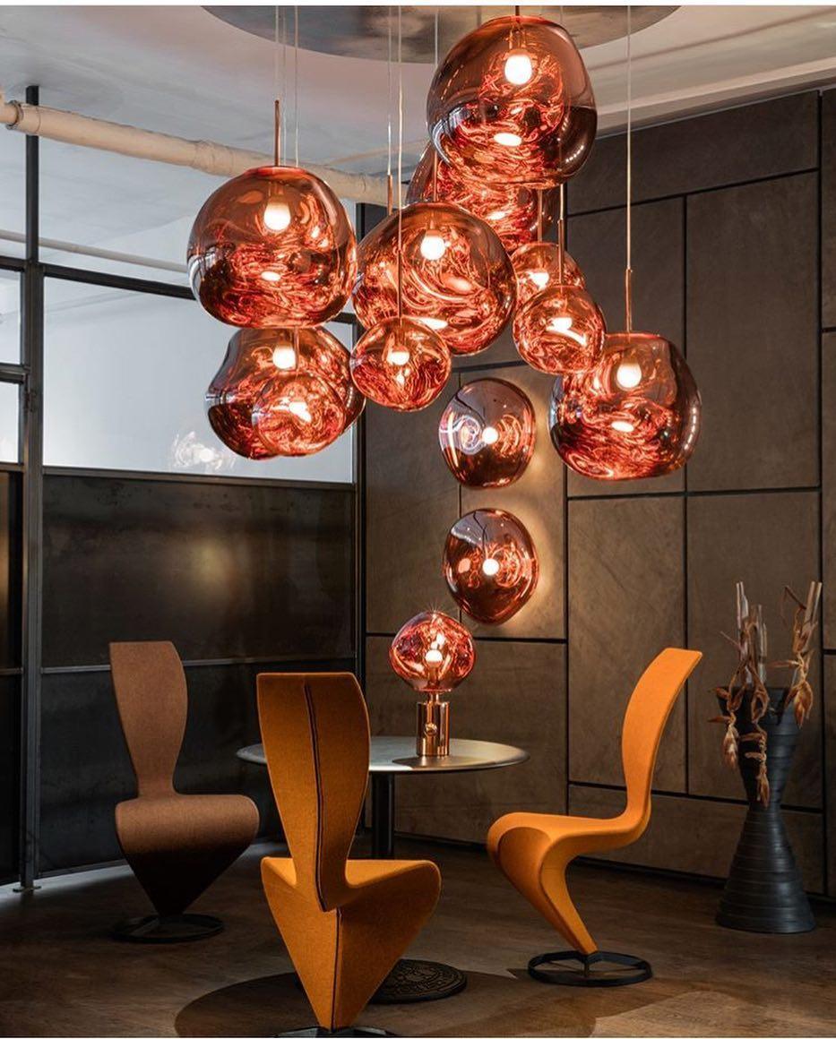 Pendellampe, moderne lava smeltet skærm, spejleffekt, E26 / E27, IP44