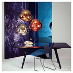 Suspension, abat-jour miroir en PVC lave en fusion, prise secteur, E27