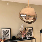 Suspension, abat-jour miroir en PVC lave en fusion, prise secteur, E27