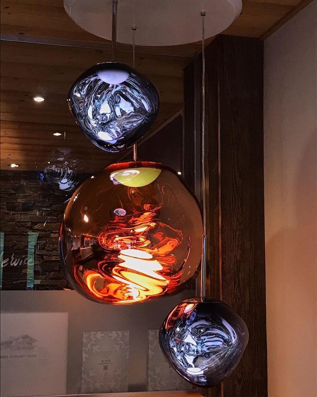 Pendellampe, moderne lava smeltet skærm, spejleffekt, E26 / E27, IP44