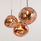 Suspension, abat-jour miroir en PVC lave en fusion, prise secteur, E27