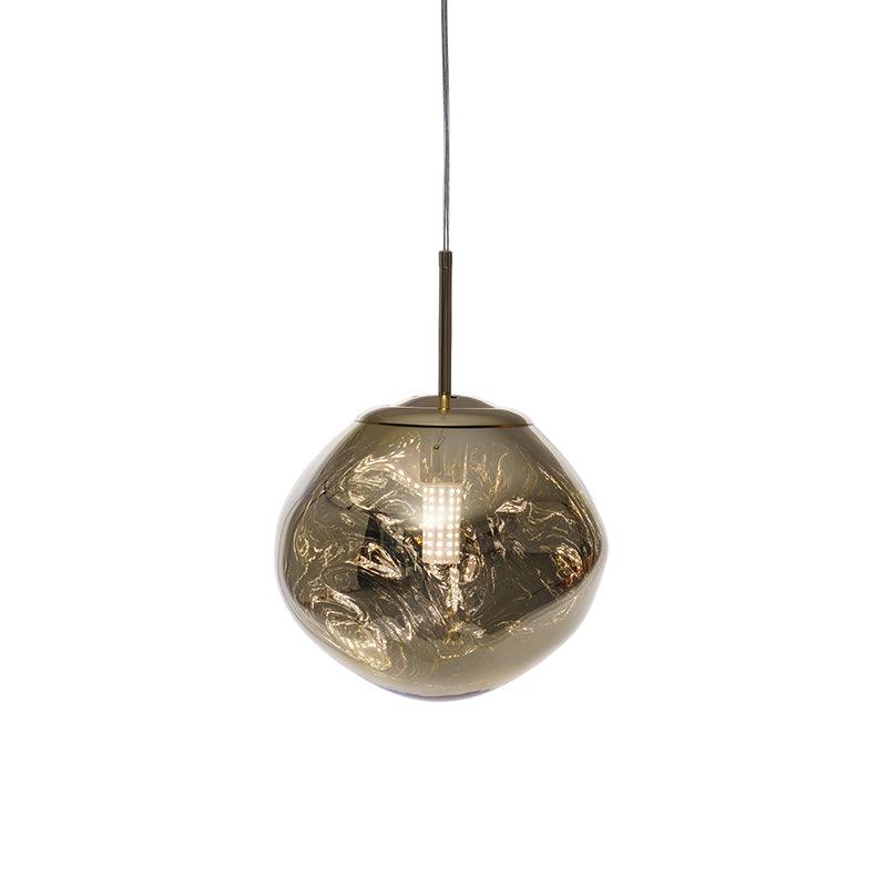 Suspension, abat-jour miroir en PVC lave en fusion, prise secteur, E27