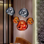 Suspension, abat-jour miroir en PVC lave en fusion, prise secteur, E27