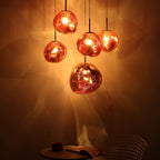 Suspension, abat-jour miroir en PVC lave en fusion, prise secteur, E27