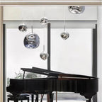 Suspension, abat-jour miroir en PVC lave en fusion, prise secteur, E27