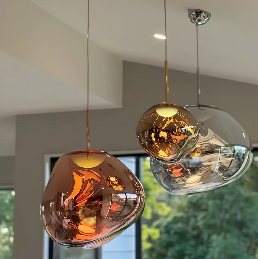 Pendellampe, moderne lava smeltet skærm, spejleffekt, E26 / E27, IP44