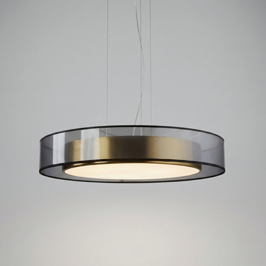 Suspended Pendant Light In Rose Gold, Adjustable Height Design