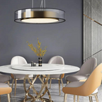 Suspended Pendant Light In Rose Gold, Adjustable Height Design