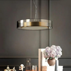 Suspended Pendant Light In Rose Gold, Adjustable Height Design