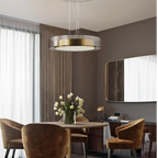 Suspended Pendant Light In Rose Gold, Adjustable Height Design