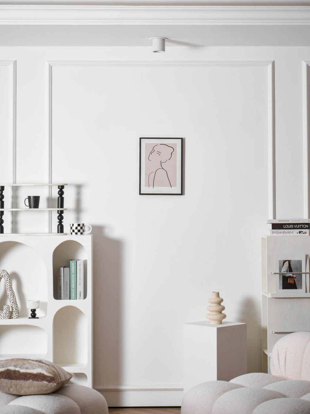 Modupoint ceiling light in black showing its compact architectural profile