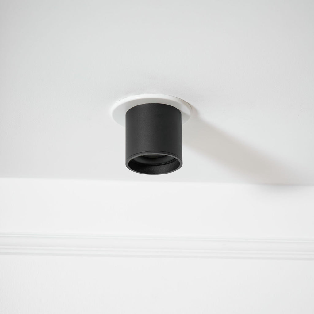 Modupoint ceiling light viewed from an angle highlighting the deep rim