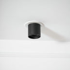 Modupoint ceiling light viewed from an angle highlighting the deep rim