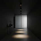 Modupoint ceiling light in black showing its compact architectural profile